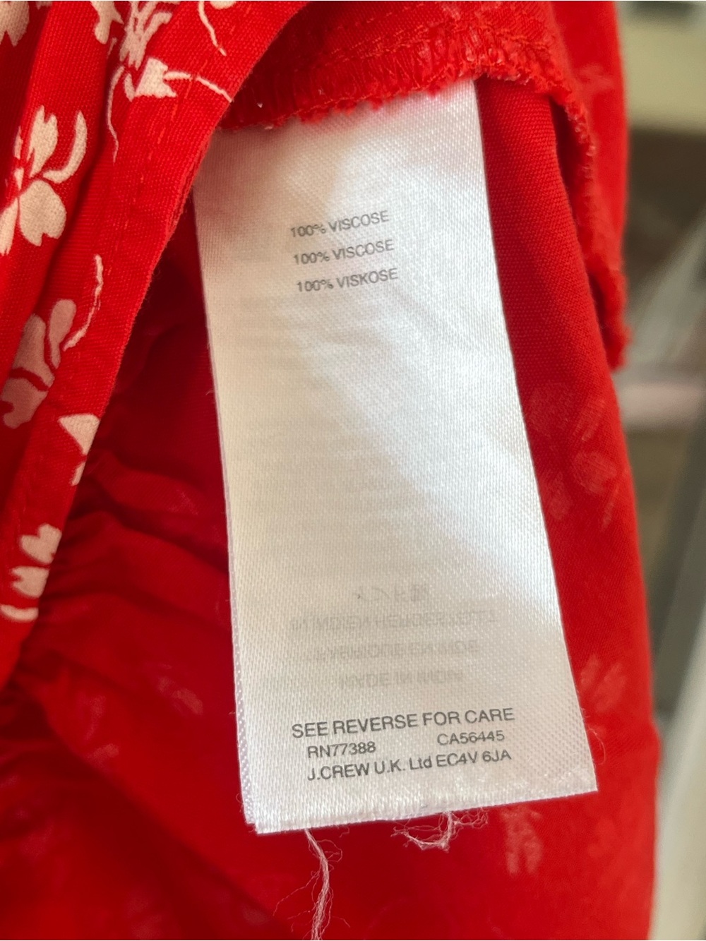 J.Crew Mercantile red floral faux-wrap dress with a ruffled hem - Picture 14 of 15